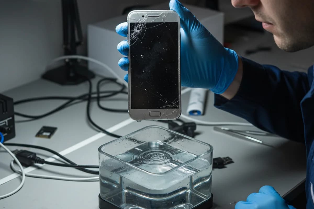 Sauvetage téléphone après liquide à Cornavin Genève